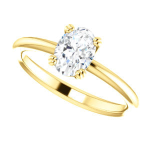 Cubic Zirconia Engagement Ring- The Venusia (Customizable Oval Cut Solitaire with Thin Band)