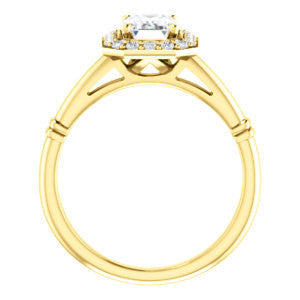 Cubic Zirconia Engagement Ring- The Lianna (Customizable Halo-Style Radiant Cut Design)