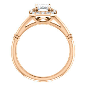 Cubic Zirconia Engagement Ring- The Lianna (Customizable Halo-Style Radiant Cut Design)
