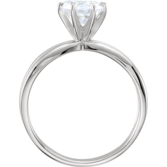 Cubic Zirconia Engagement Ring- The Cara (Customizable Wide-Split-Band Solitaire)