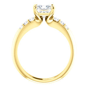 Cubic Zirconia Engagement Ring- The Karyn Nya (Customizable 7-stone Princess Cut style with Tapered Band & Round Prong-set Accents)