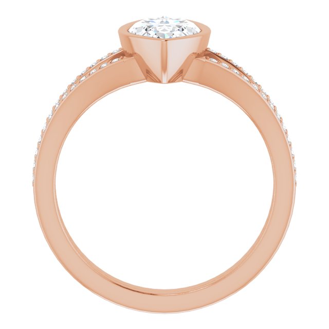 Cubic Zirconia Engagement Ring- The Jenni Lou (Customizable Bezel-set Marquise Cut Design with Split Shared Prong Band)