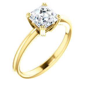 Cubic Zirconia Engagement Ring- The Venusia (Customizable Asscher Cut Solitaire with Thin Band)