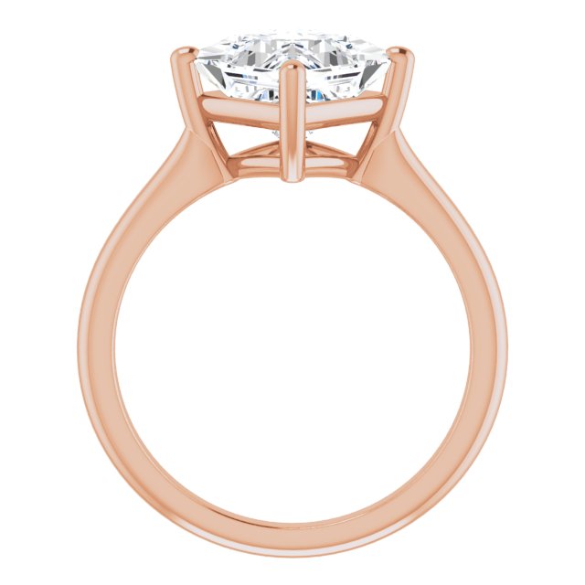 Cubic Zirconia Engagement Ring- The Adora (Customizable Princess/Square Cut Solitaire with Raised Prong Basket)