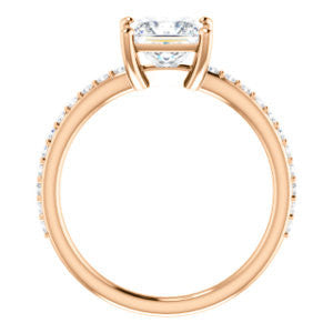 Cubic Zirconia Engagement Ring- The Blaire (Customizable Princess Cut with Petite Pavé Band)