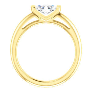 Cubic Zirconia Engagement Ring- The Liza Bella (Customizable Oval Cut Cathedral Bar-set Solitaire)