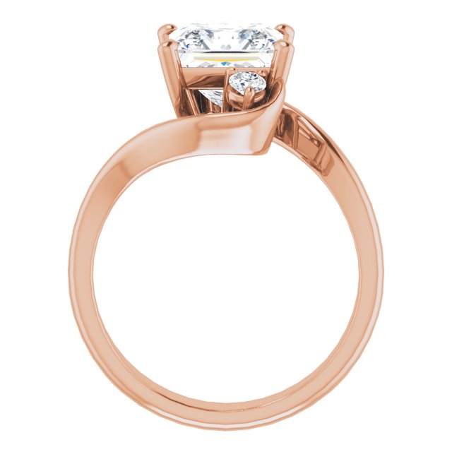 Cubic Zirconia Engagement Ring- The Clarice (Customizable 3-stone Princess/Square Cut Setting featuring Artisan Bypass)