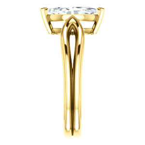 CZ Wedding Set, featuring The Piper engagement ring (Customizable Marquise Cut Solitaire with Flared Split-band)
