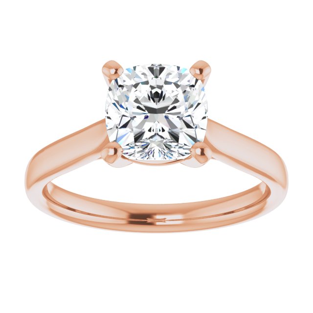 Cubic Zirconia Engagement Ring- The India (Customizable Cathedral-Prong Cushion Cut Solitaire)
