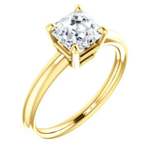 Cubic Zirconia Engagement Ring- The Angelina (Customizable Asscher Cut Elevated Solitaire)