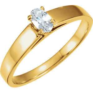 Cubic Zirconia Engagement Ring- The Abby (Customizable Tapered Band Solitaire)