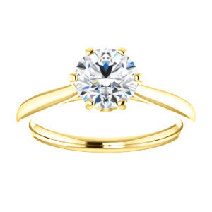 CZ Wedding Set, featuring The Julia engagement ring (Customizable Thin-Band Round Cut Solitaire)