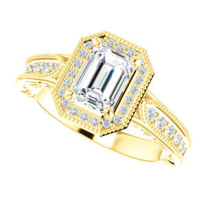 Cubic Zirconia Engagement Ring- The Zöe (Customizable Vintage Radiant Cut Greek Goddess Design)