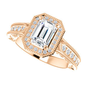 Cubic Zirconia Engagement Ring- The Zöe (Customizable Vintage Radiant Cut Greek Goddess Design)