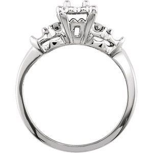 Cubic Zirconia Engagement Ring- The Celestine (0.39 Carat 3-stone Vintage Style with Two-tone Option)