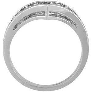 Cubic Zirconia Anniversary Ring Band, Style 05-07 (1.50 TCW V-Shaped Baguette Channel)