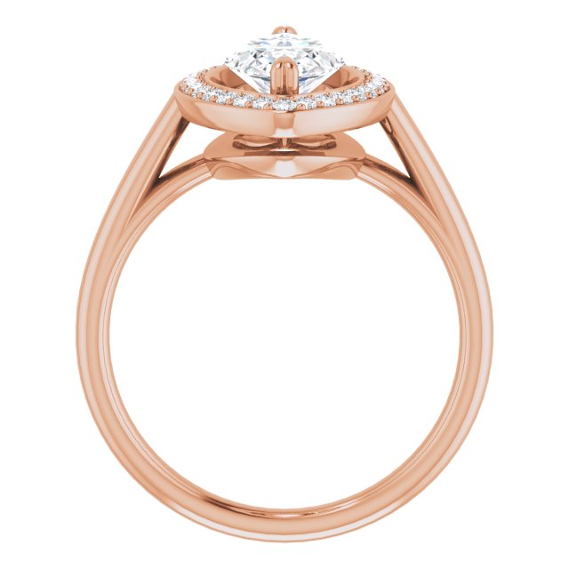 Cubic Zirconia Engagement Ring- The Arianna (Customizable Marquise Cut Design with Loose Halo)
