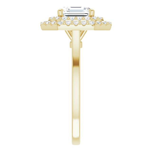 Cubic Zirconia Engagement Ring- The Giuliana (Customizable Cathedral-set Asscher Cut Design with Double Halo)