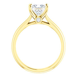 CZ Wedding Set, featuring The Tawanda engagement ring (Customizable Princess Cut Cathedral Setting with Peekaboo Accents)