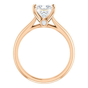 Cubic Zirconia Engagement Ring- The Tawanda (Customizable Princess Cut Cathedral Setting with Peekaboo Accents)