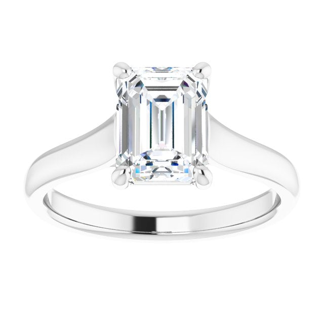 Cubic Zirconia Engagement Ring- The Jewel (Customizable Radiant Cut Cathedral-Prong Solitaire with Decorative X Trellis)