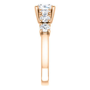 Cubic Zirconia Engagement Ring- The Mysti (Customizable Round Cut Seven-stone Design with Round Prong Accents)