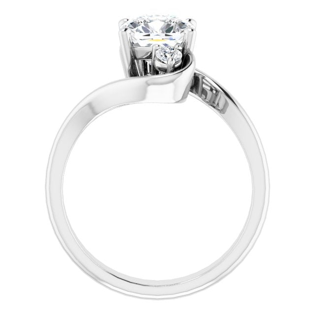 Cubic Zirconia Engagement Ring- The Clarice (Customizable 3-stone Cushion Cut Setting featuring Artisan Bypass)