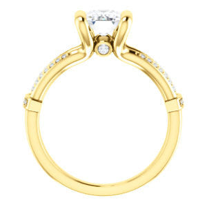 Cubic Zirconia Engagement Ring- The Kinsley (Customizable Radiant Cut with Split Pavé Band & Peekaboo Accents)