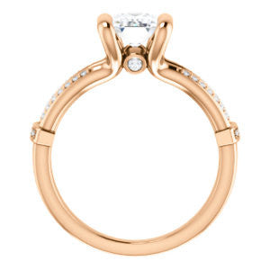 Cubic Zirconia Engagement Ring- The Kinsley (Customizable Radiant Cut with Split Pavé Band & Peekaboo Accents)