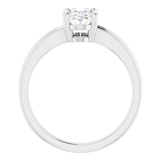 Cubic Zirconia Engagement Ring- The Davina (Customizable Oval Cut Solitaire with Double-Grooved Band)