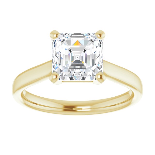 Cubic Zirconia Engagement Ring- The India (Customizable Cathedral-Prong Asscher Cut Solitaire)