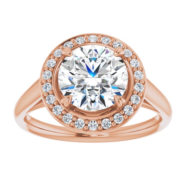 Cubic Zirconia Engagement Ring- The Arianna (Customizable Round Cut Design with Loose Halo)