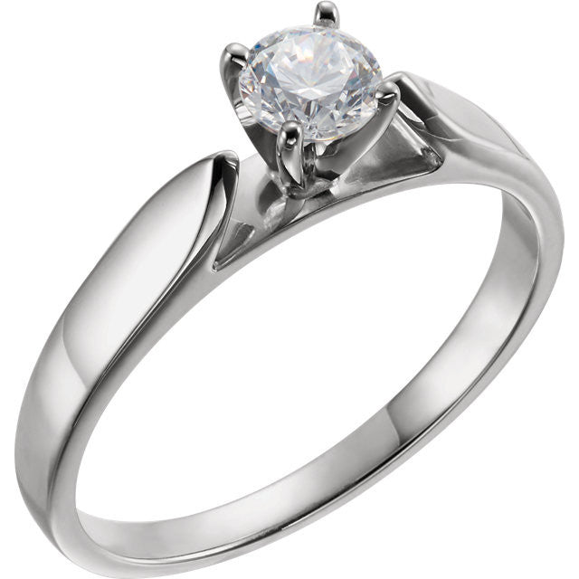 Cubic Zirconia Engagement Ring- The Trish (0.36 Carat Round Cathedral-Style Solitaire)