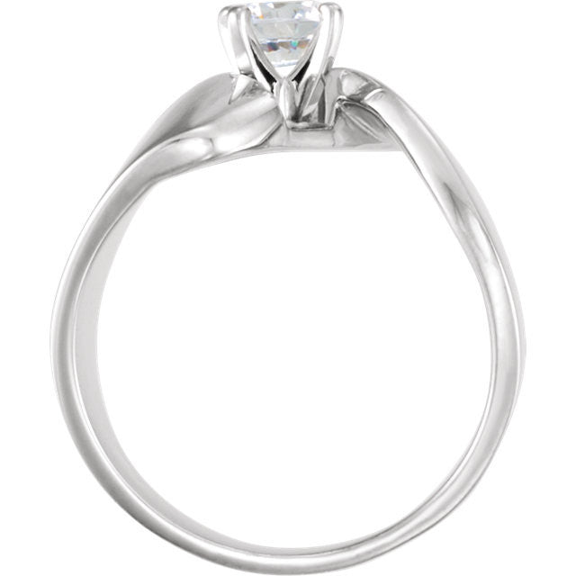 Cubic Zirconia Engagement Ring- The Shanna (Customizable Solitaire with Brilliant Twist Band)
