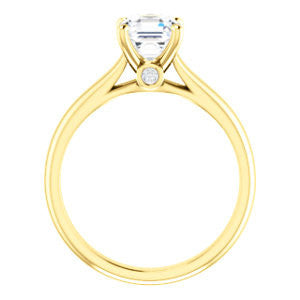 Cubic Zirconia Engagement Ring- The Tawanda (Customizable Asscher Cut Cathedral Setting with Peekaboo Accents)