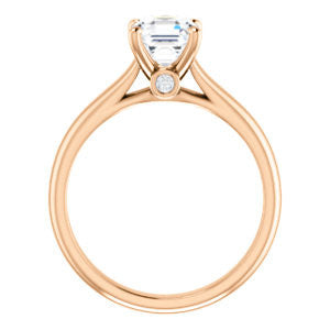 Cubic Zirconia Engagement Ring- The Tawanda (Customizable Asscher Cut Cathedral Setting with Peekaboo Accents)