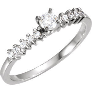 Cubic Zirconia Engagement Ring- The Fiona (Customizable 11-stone Petite Style)