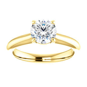 Cubic Zirconia Engagement Ring- The Ursula (Customizable Round Cut High-Set Solitaire)