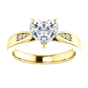 Cubic Zirconia Engagement Ring- The Ximena (Customizable Cathedral-Set Heart Cut 7-stone Design)