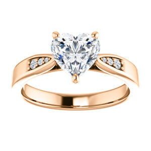 Cubic Zirconia Engagement Ring- The Ximena (Customizable Cathedral-Set Heart Cut 7-stone Design)