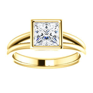 Cubic Zirconia Engagement Ring- The Shae (Customizable Princess Cut Split-Band Solitaire)