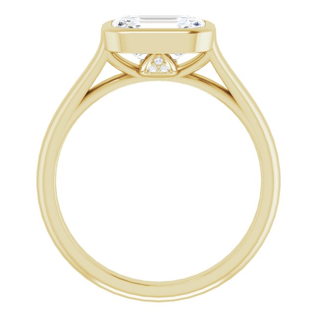 Cubic Zirconia Engagement Ring- The Ann Michelle (Customizable Cathedral-Bezel Radiant Cut 7-stone "Semi-Solitaire" Design)