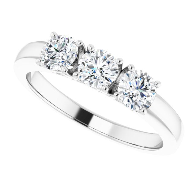 Cubic Zirconia Engagement Ring- The Libia (Customizable Triple Round Cut Design)