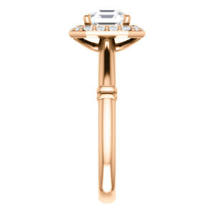 Cubic Zirconia Engagement Ring- The Lianna (Customizable Halo-Style Asscher Cut Design)