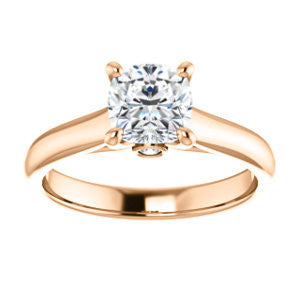 Cubic Zirconia Engagement Ring- The Tawanda (Customizable Cushion Cut Cathedral Setting with Peekaboo Accents)