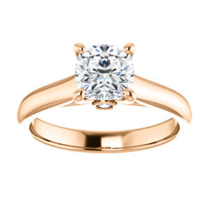 CZ Wedding Set, featuring The Tawanda engagement ring (Customizable Cushion Cut Cathedral Setting with Peekaboo Accents)