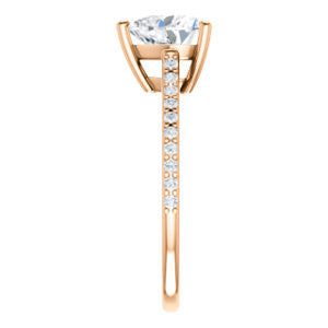 Cubic Zirconia Engagement Ring- The Tanisha (Customizable Cathedral-set Heart Cut Design with Thin Pavé Band)