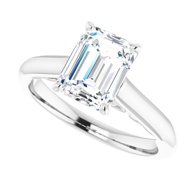 Cubic Zirconia Engagement Ring- The Adelaide (Customizable Radiant Cut Cathedral Solitaire with Two-Tone Option Decorative Trellis 'Down Under')