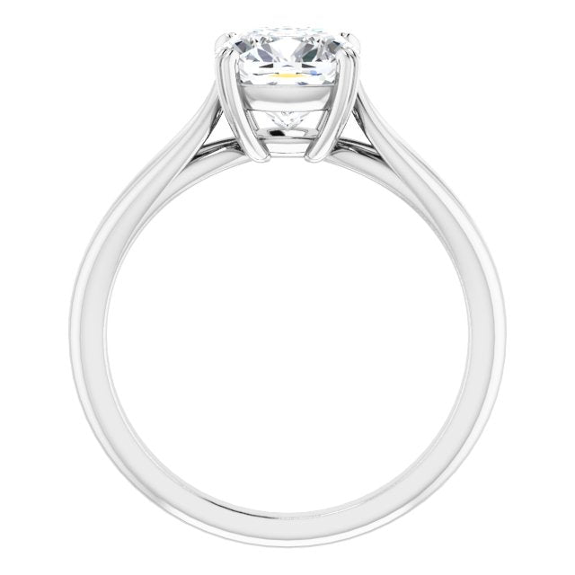 Cubic Zirconia Engagement Ring- The Gayle (Customizable Cushion Cut Solitaire with Wide-Split Band)