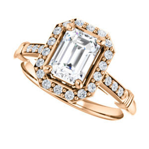 Cubic Zirconia Engagement Ring- The Thelma Ann (Customizable Cathedral-Halo Radiant Cut Design with Thin Accented Band)